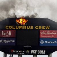 The Columbus Crew Stadium scoreboard caught on fire before match