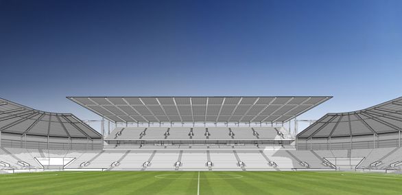 The extended Ninian Stand at Cardiff City Stadium once completed