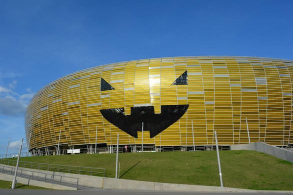 PGE Arena Gdańsk as a Halloween pumpkin