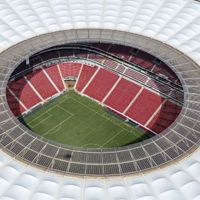 Brasilia: Spectators wet as Estadio Nacional’s roof leaks