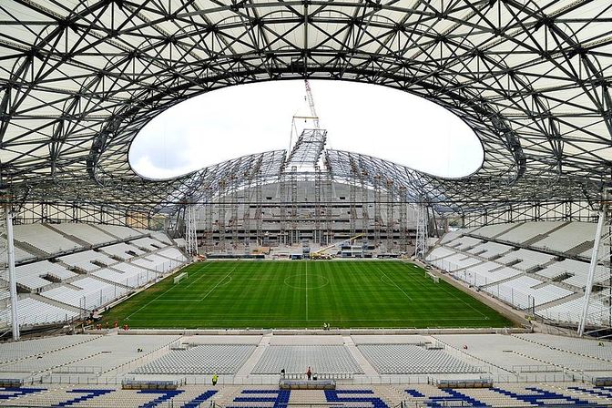 Stade Vélodrome à Marseille  Stadium architecture, Stadium design, Stadium