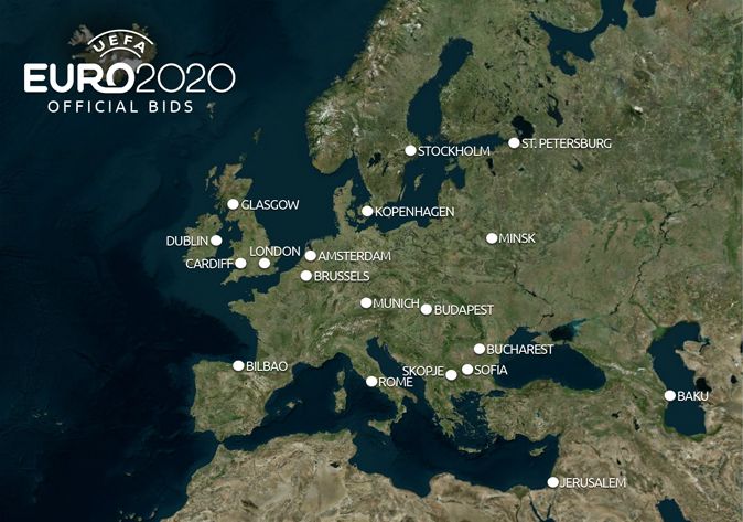 Mapa Euro 2020