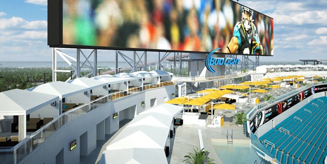 Jaguars building poolside cabanas in stadium - TheStadiumBusiness