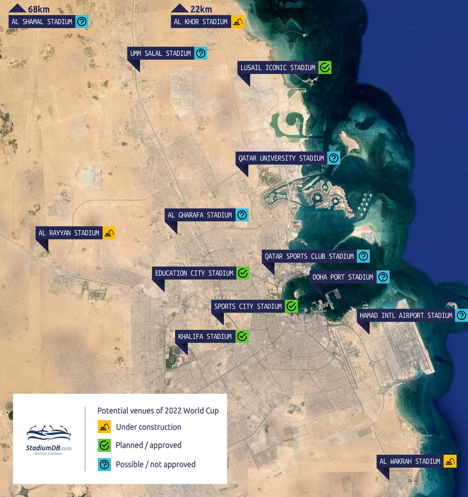 Qatar WC map