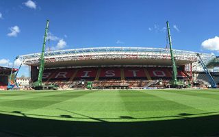 Bristol: East stand’s truss lifted into place