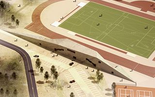 New design: Stadium hidden in former quarry