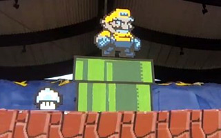Vienna: Fans bring Super Mario to life in the stands