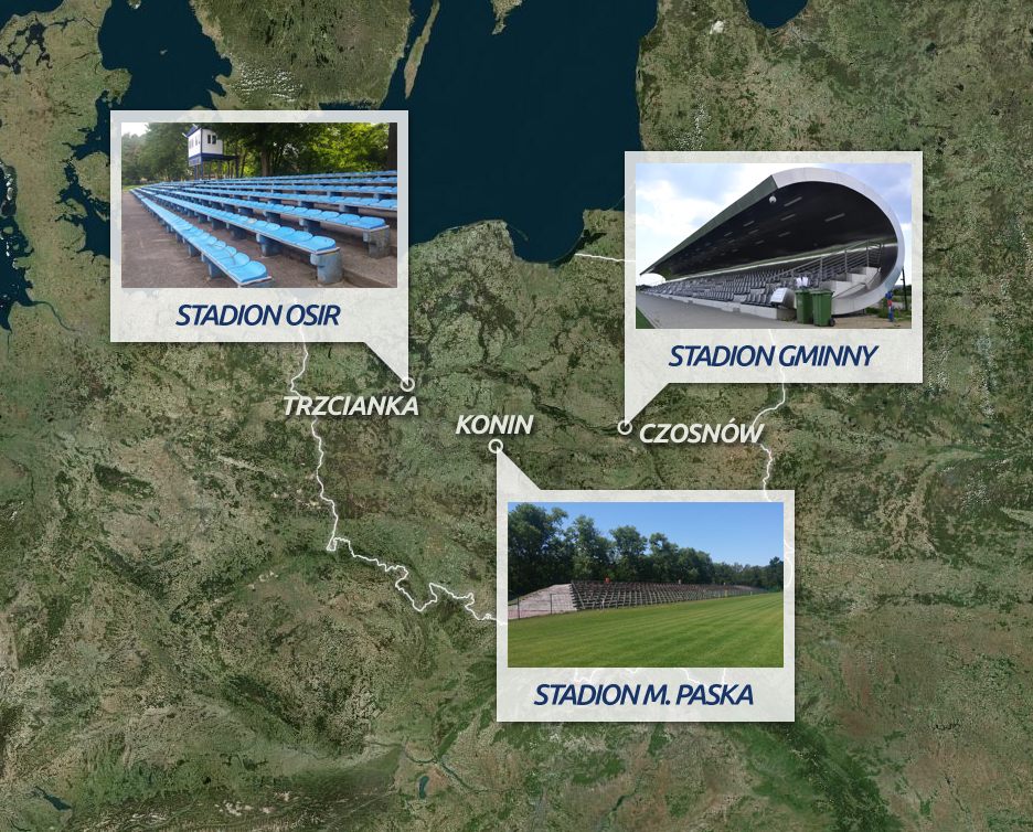 Polish stadiums: Czosnów, Konin, Trzcianka