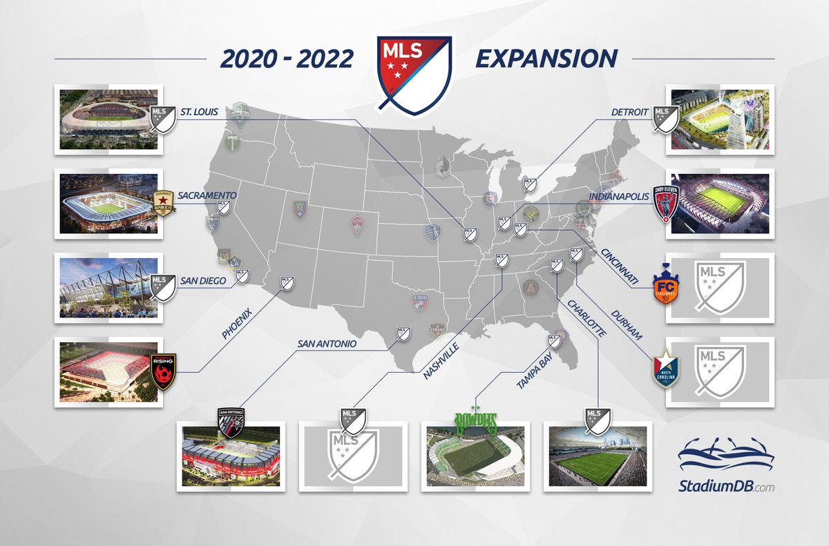 Here is what a map of MLS would look like if all expansion applicants were  accepted. : r/MLS