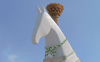 New stadium: The 600-ton horse head in Ashgabat