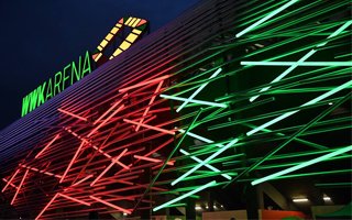 Augsburg: WWK Arena lit up for the first time