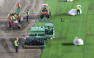 Bratislava: Turf laid at new Tehelne pole