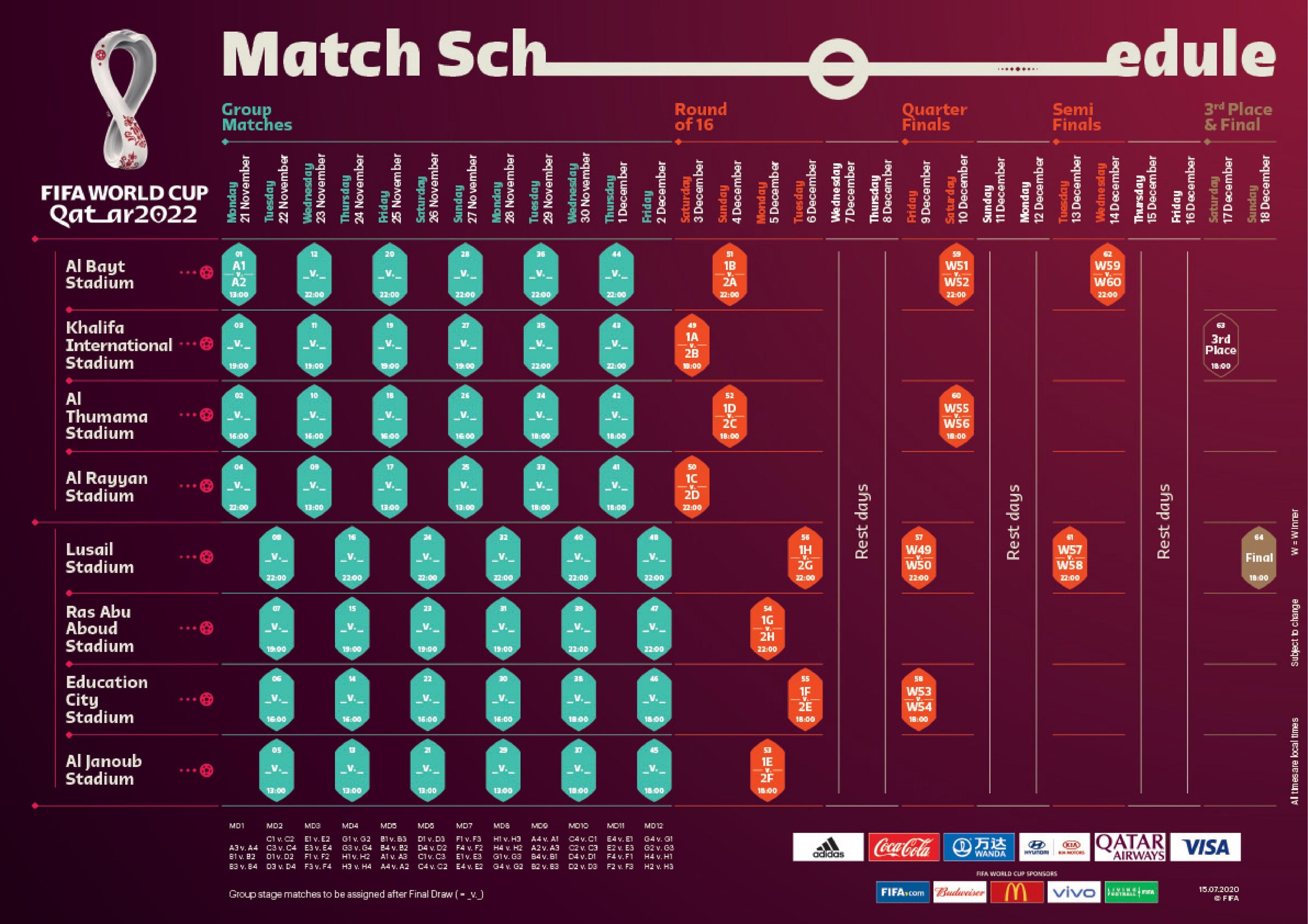 Qatar 2022 Opening game at Al Bayt, full schedule here