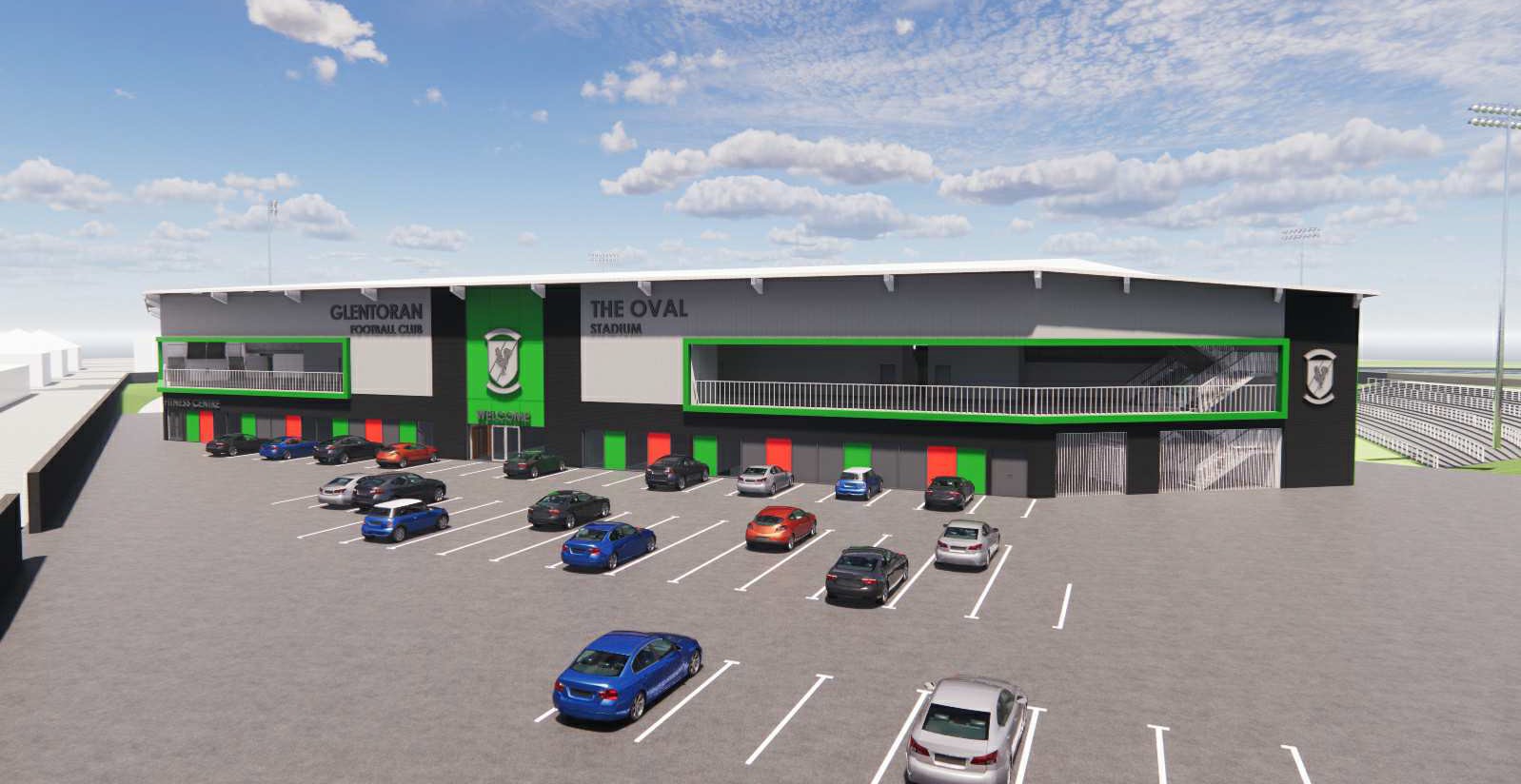 Glentoran's new Oval stadium in Belfast