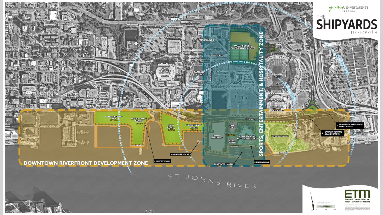 Jacksonville Jaguars new sports and leisure plan for downtown and waterfront