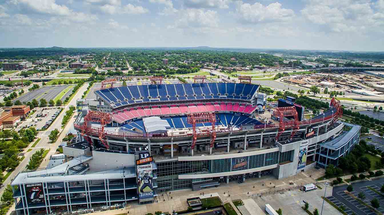 Tennessee Titans Nissan Stadium Overhead Aerial Photo 