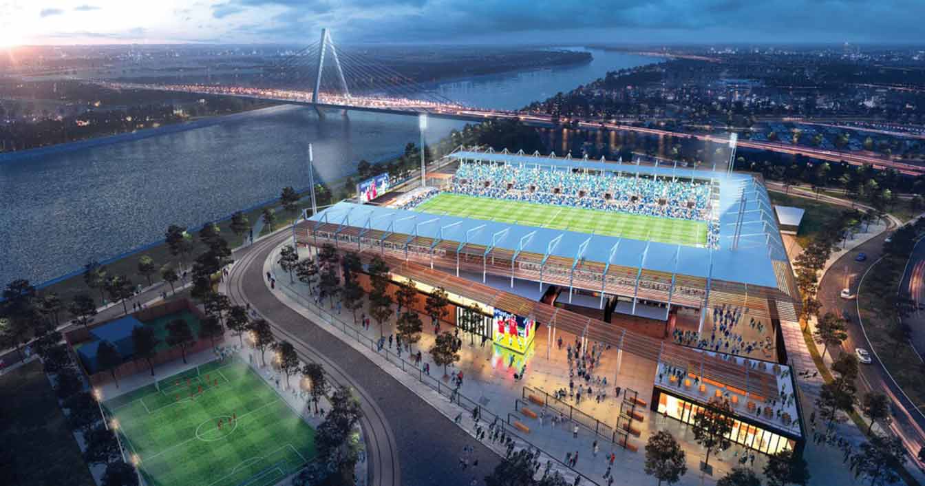 USA: Kansas City Current with visuals of new stadium –