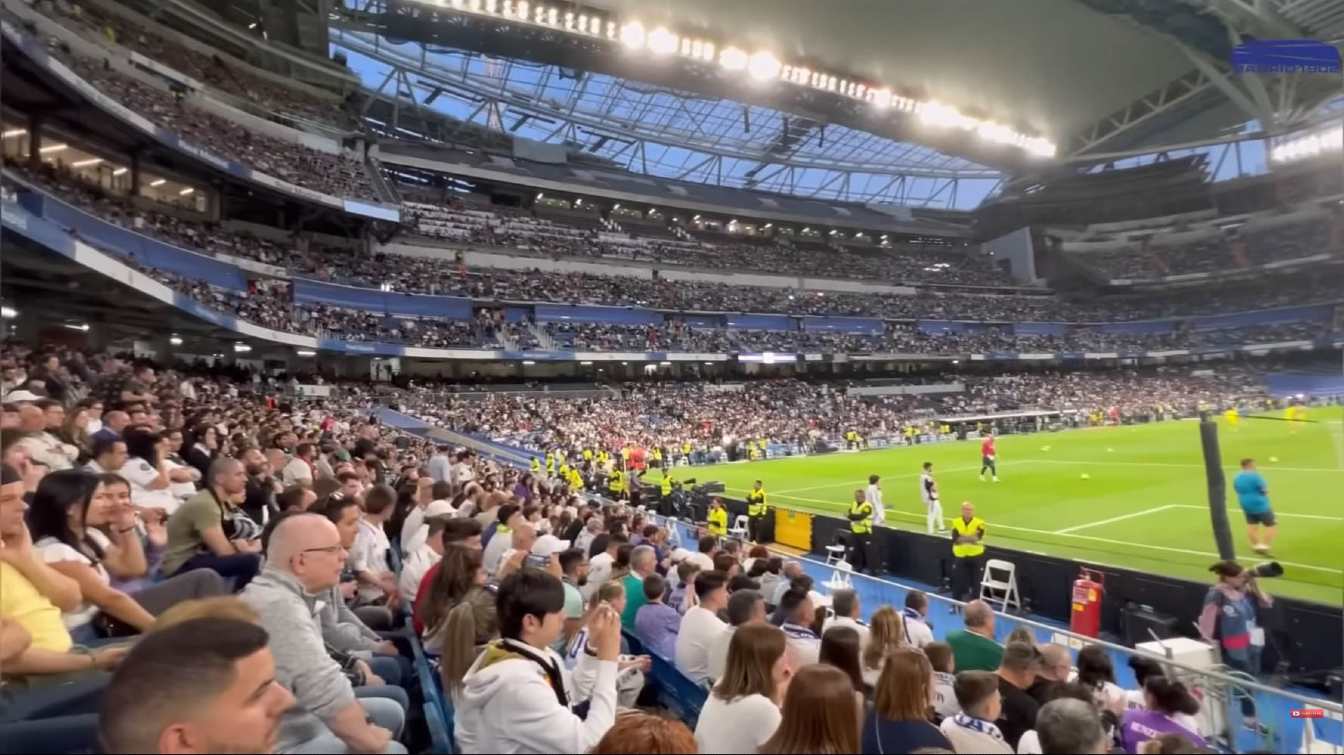 Santiago Bernabeu during a game