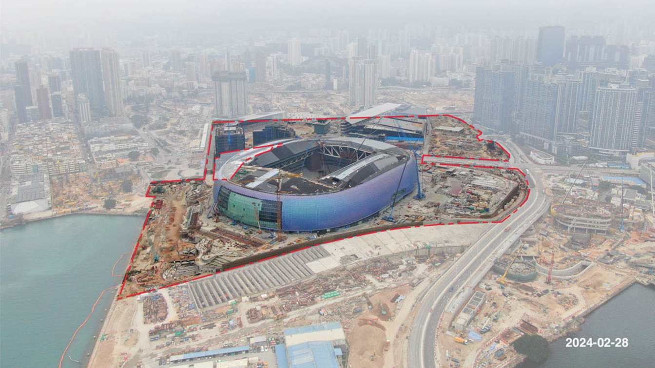 Construction of Kai Tak Sports Park Main Stadium