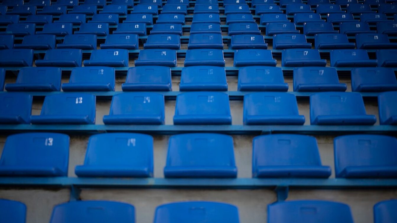 Blue seats at the stadium