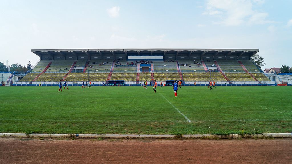 Sibiu Municipal Stadium  building/structure currently being  renovated/restored/reconstructed, football / soccer stadium, stadium stand,  1980s construction, 1920s construction