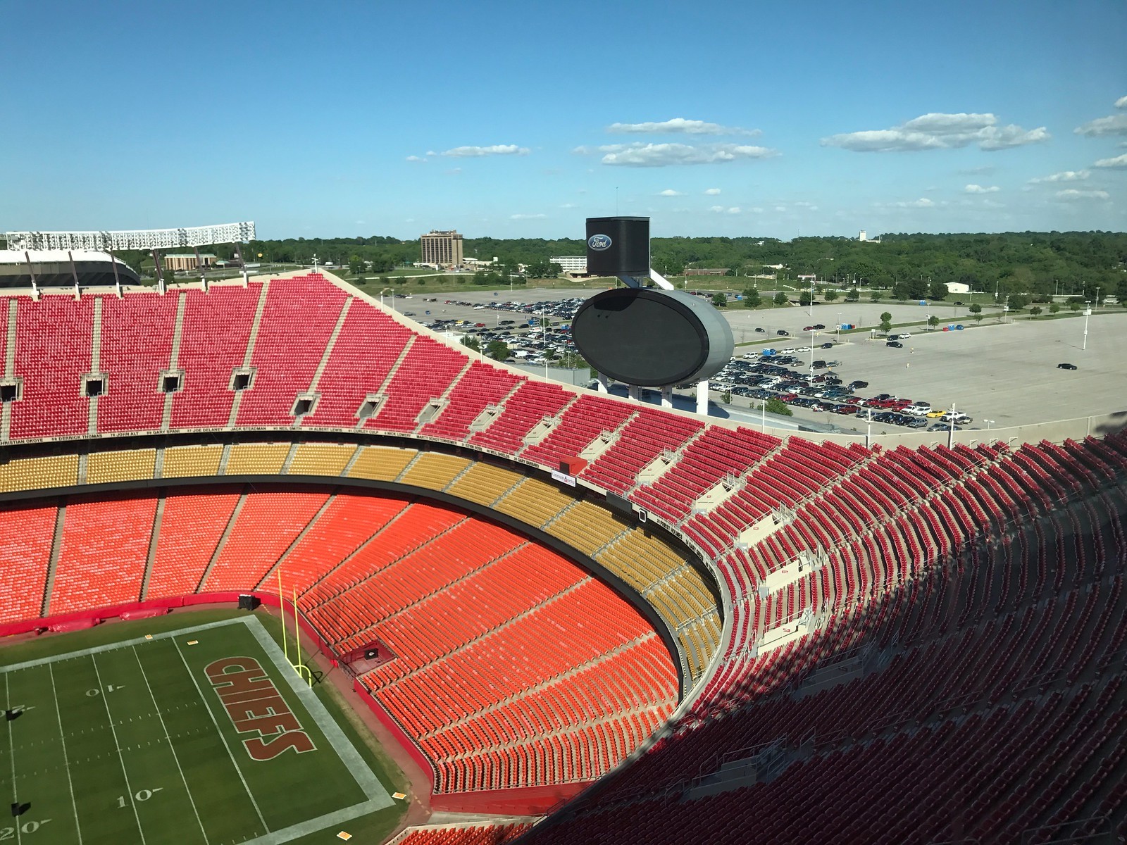 Kansas City ROYALS & CHIEFS STADIUMS - side by side. Truman