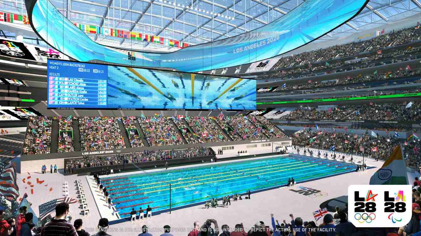 USA: Swimming pool at SoFi Stadium during 2028 Olympic Games in Los ...