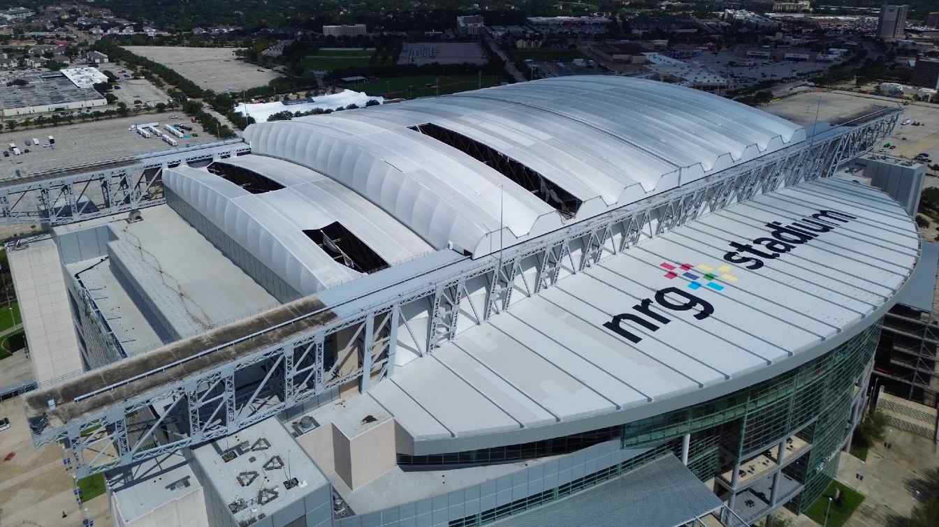 Roof damage at NRG Stadium