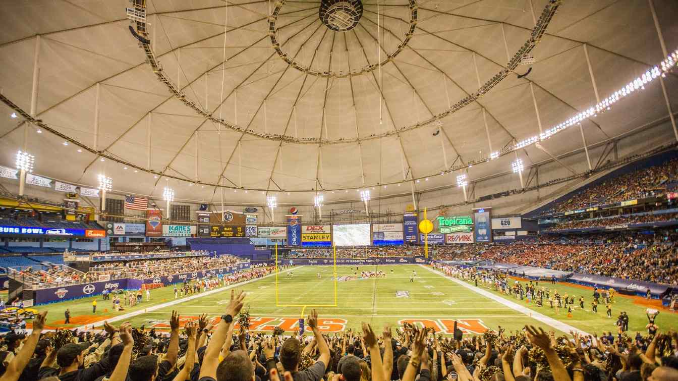 Tropicana Field, devastated by hurricane Milton