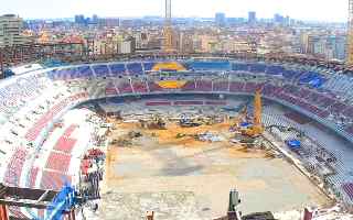 Spain: The pitch at Camp Nou coming soon! A large crew working 24/7