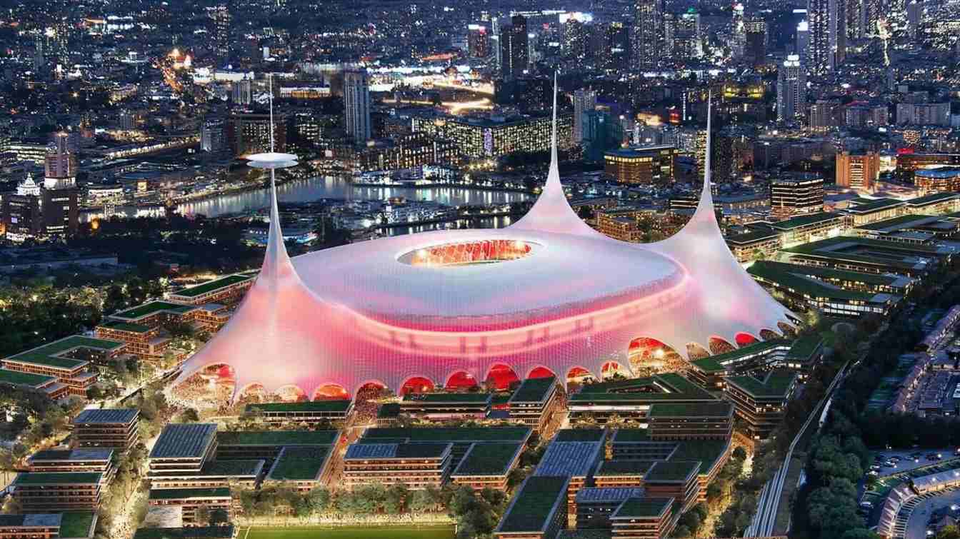 The ambitious plan envisions building the stadium in five years