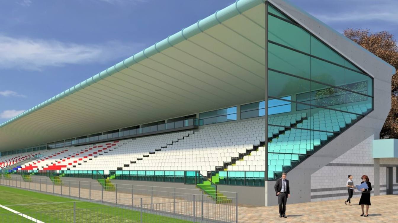 Design of modern stadium in Dundalk