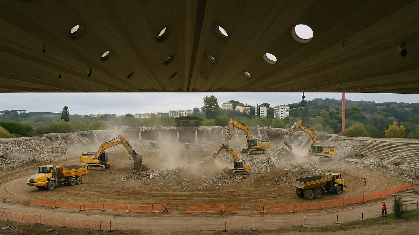 Visualization of Stadio Flaminio demolition