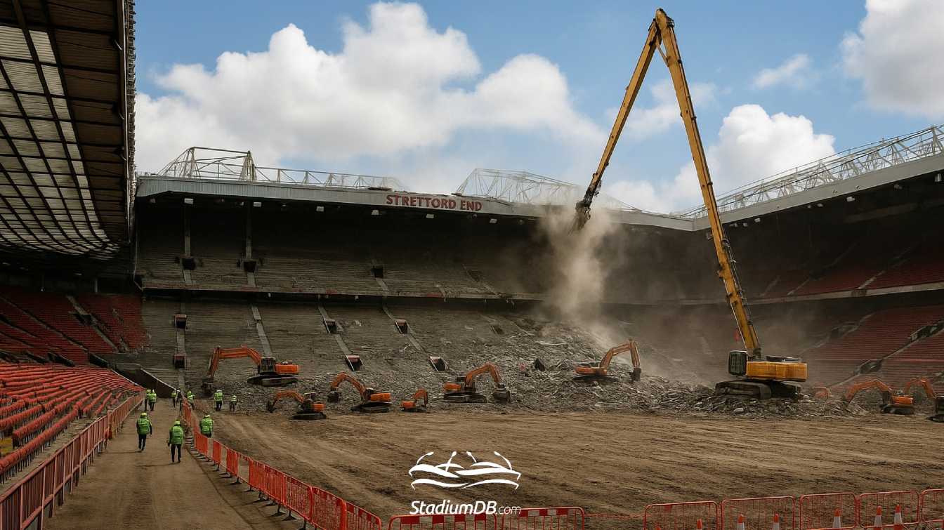 Visualization of the demolition of Old Trafford.