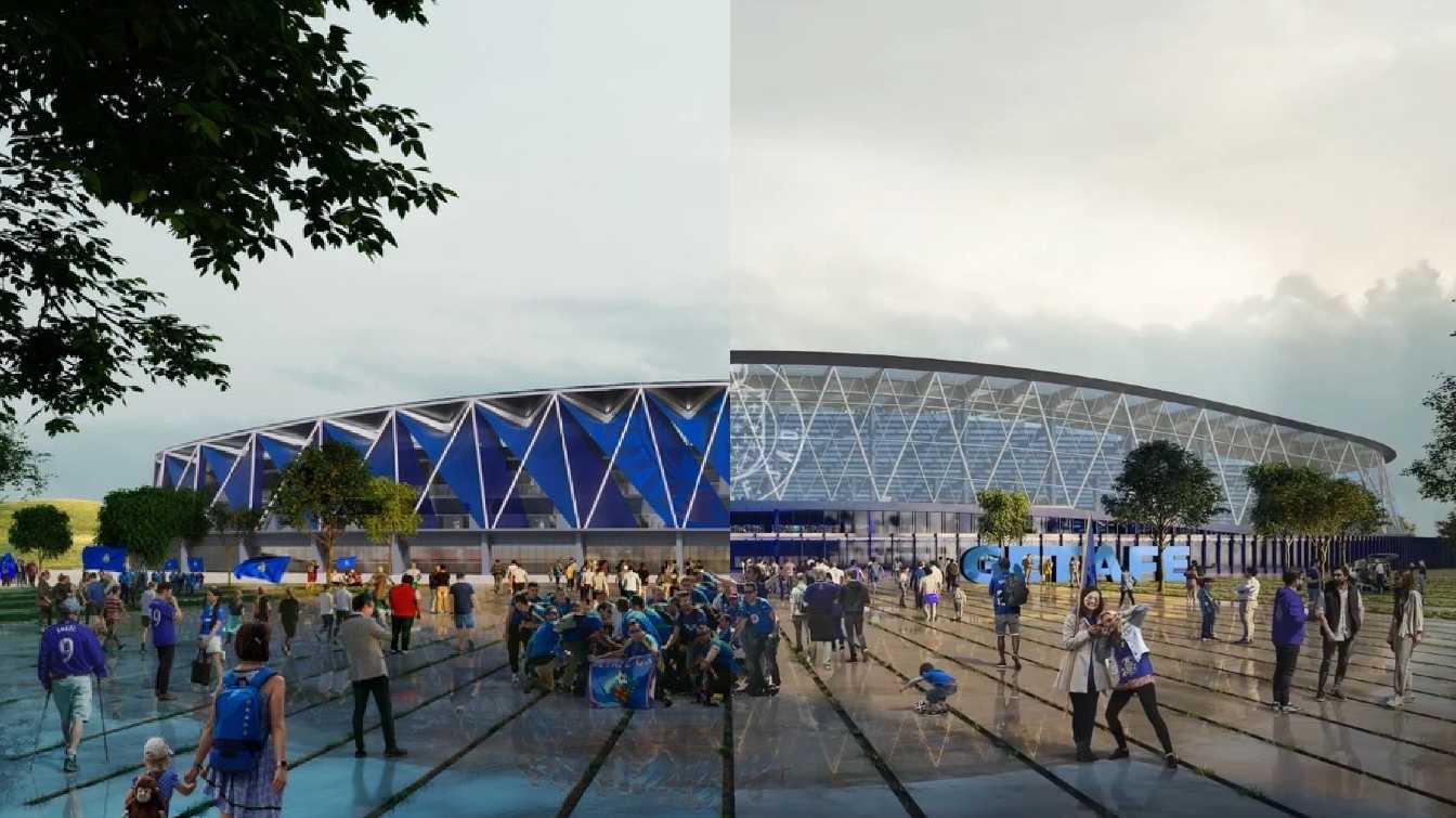 The difference between the images published this Friday (left) and the project shown in 2023 (right) is visible.