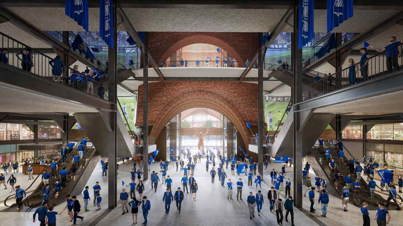 The design for a new football stadium in Birmingham's Bordesley Green district