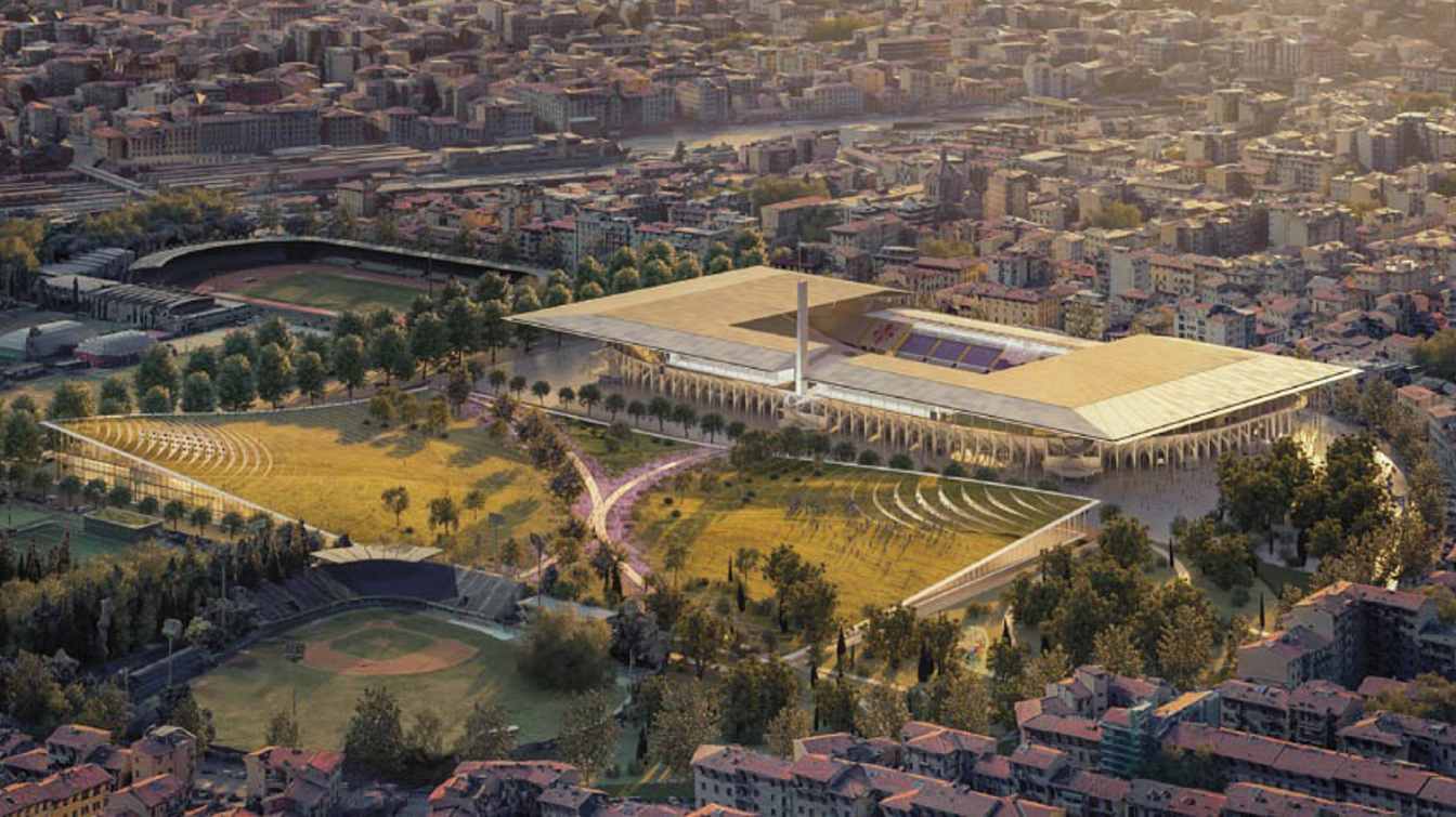 The expansion of the construction site is crucial for the installation of the roof over the new Curva Fiesole, one of the most symbolic sectors of the Fiorentina stadium.