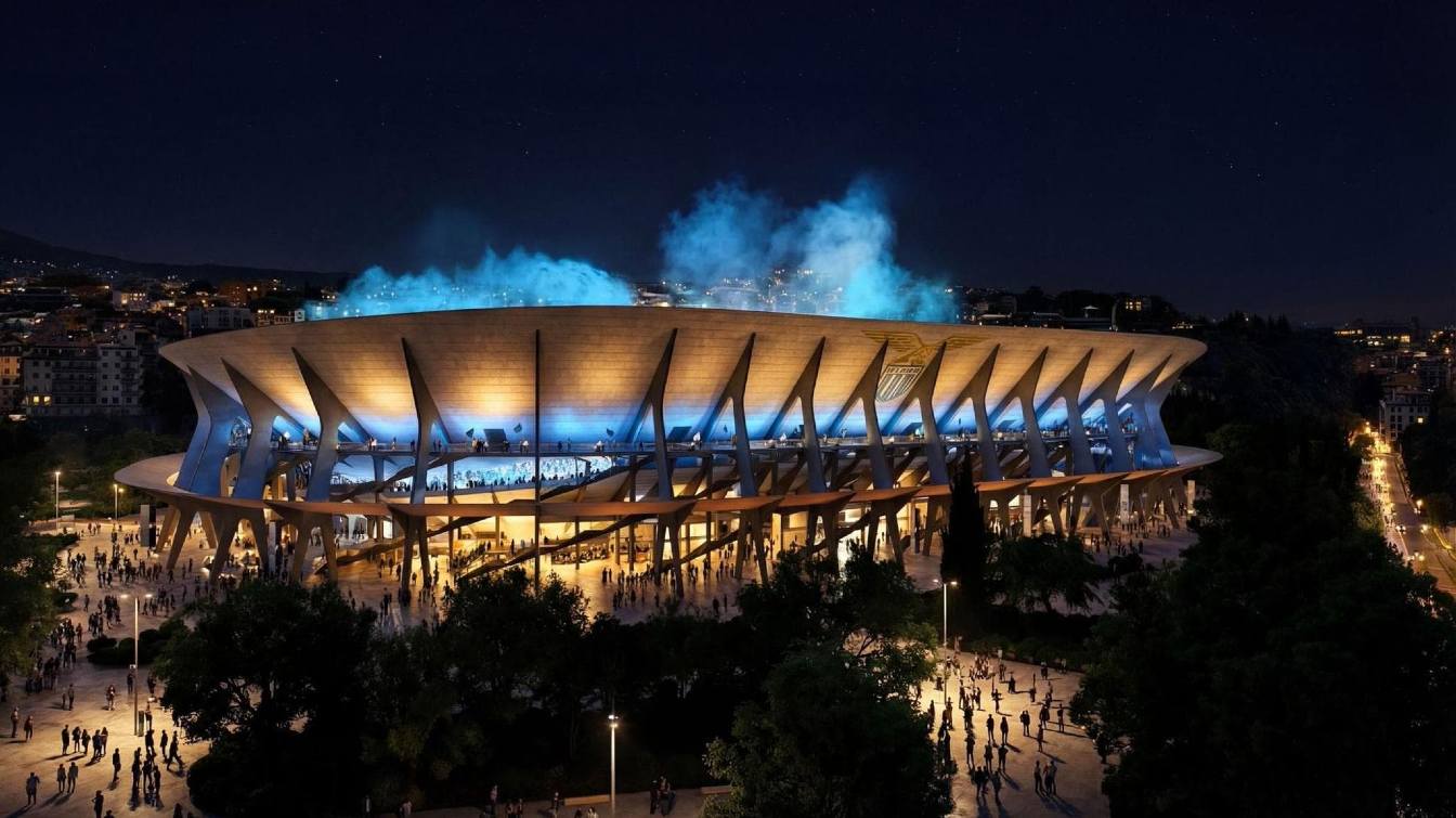 The Lazio stadium will have a capacity of 50,570 fans and will be 100% covered.