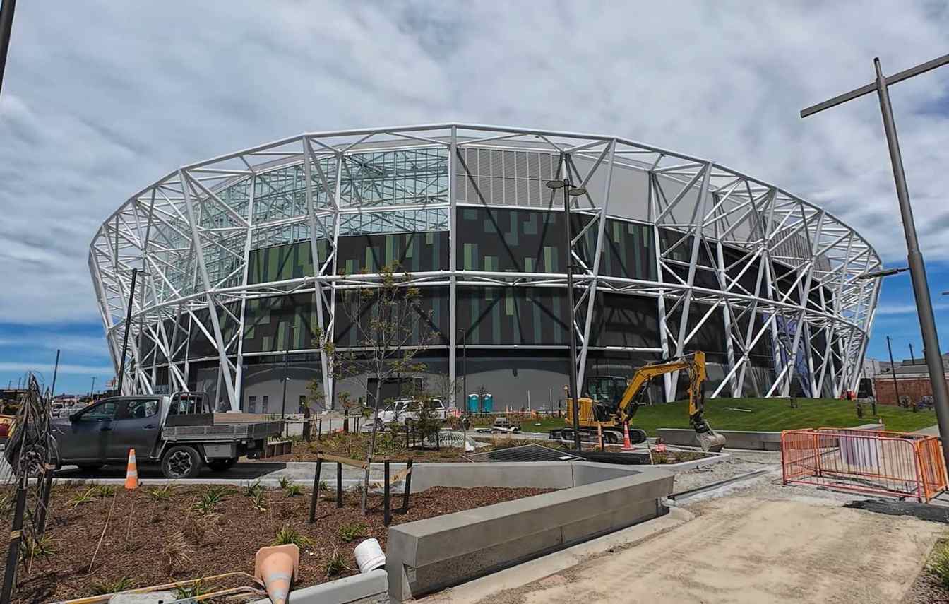 Construction of One New Zealand Stadium at Te Kaha began in 2022 and was completed in 2026.