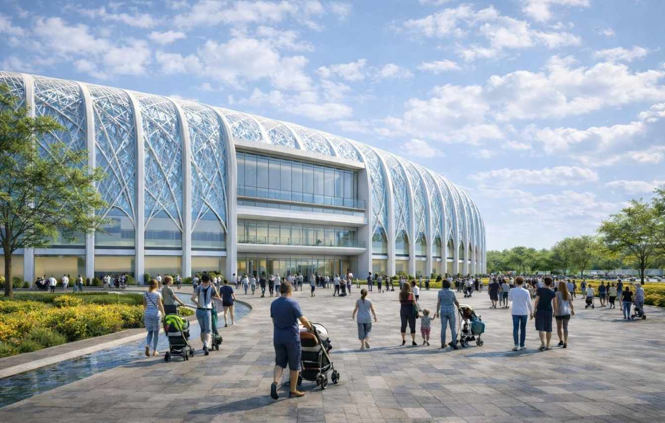 The plan envisions a compact, functional stadium, although concerns about its impact on local sports infrastructure have already emerged.