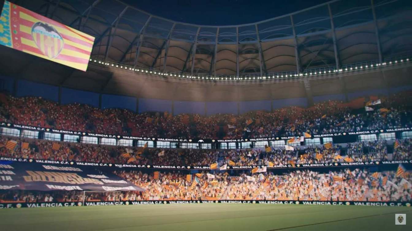 Although the plans currently envisage the installation of traditional video screens, Mark Fenwick says that in the future the Nou Mestalla could feature a 360&deg; scoreboard